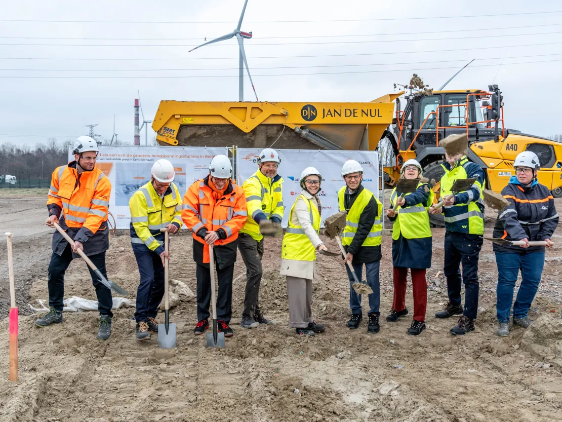 Eerste spadesteek hoogspanningsstation Elia