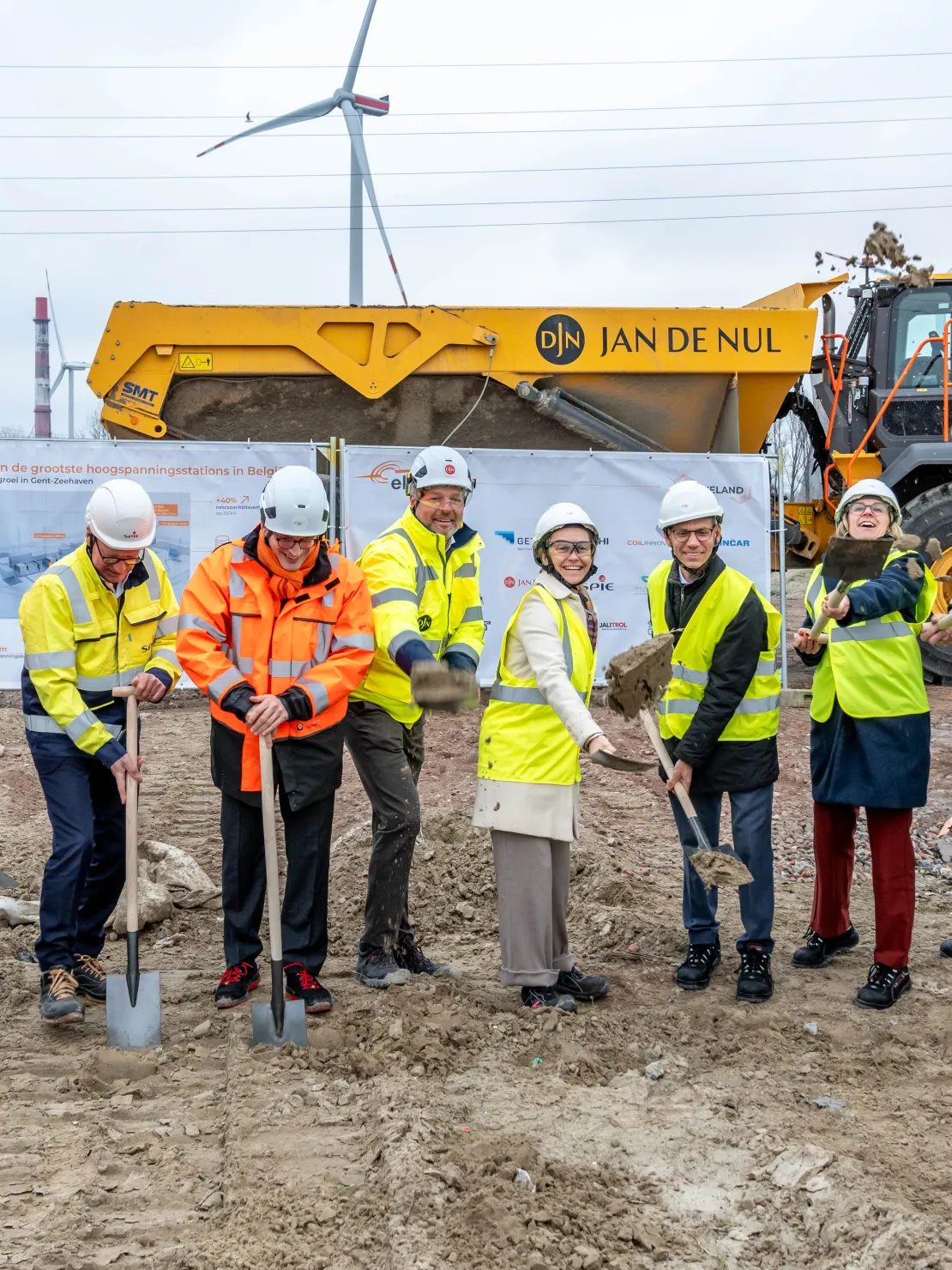 Eerste spadesteek hoogspanningsstation Elia